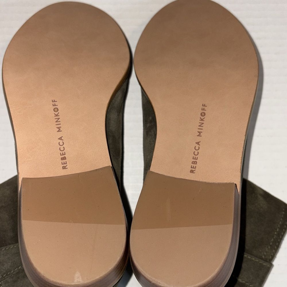 NWOT Rebecca Minkoff Chasidy Olive green suede short boots size 5 - Picture 8 of 8